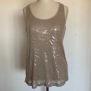 Forever 21 sequined scoop neck tank top S
